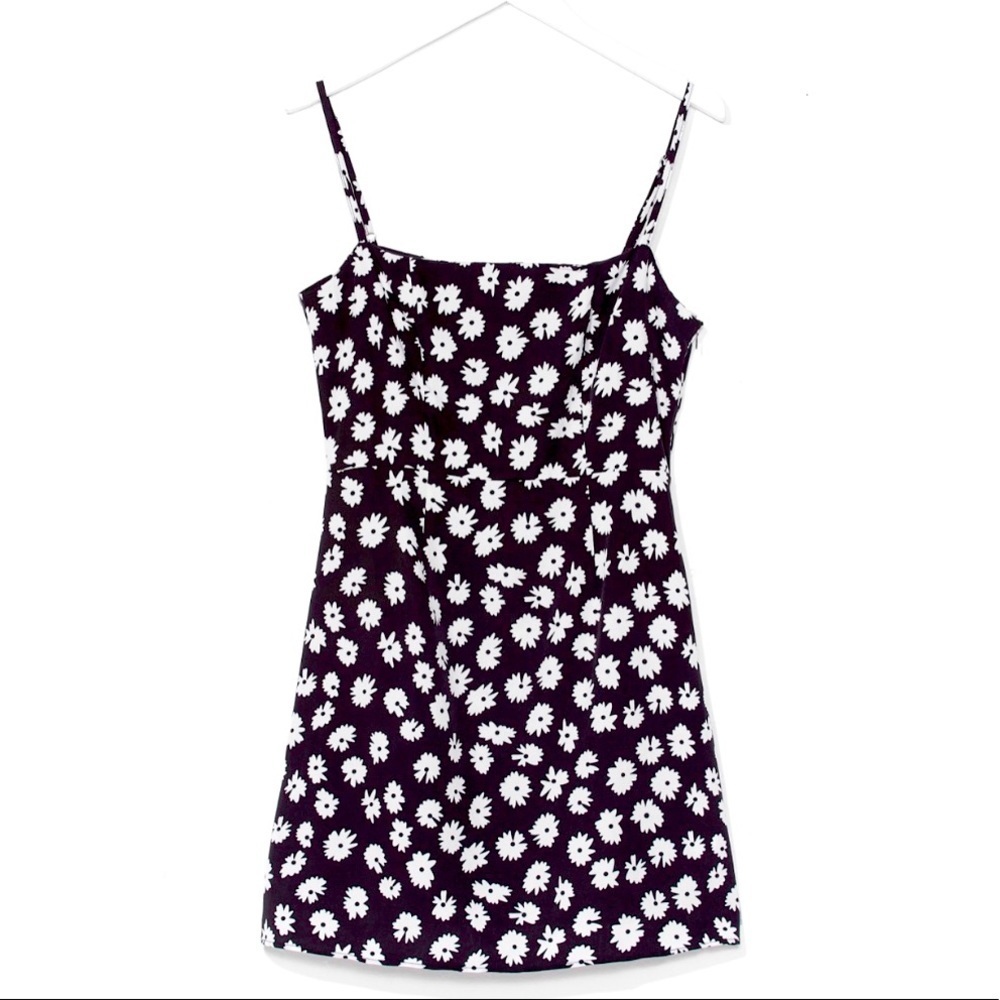 NASTY GAL large daisy square neck mini dress